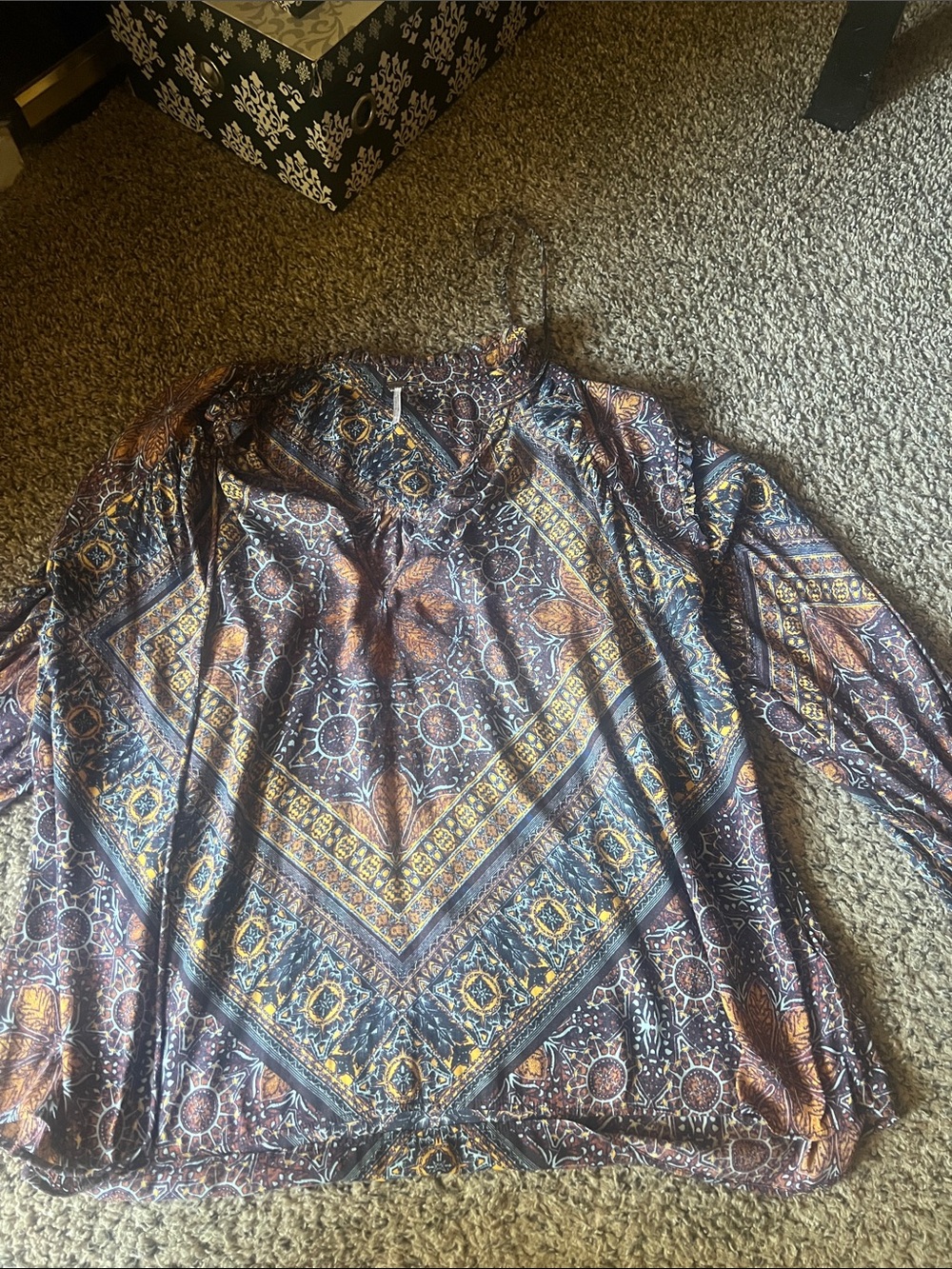 Free People Multicolor Paisley & Geometric Button-Down Top